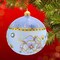 Glitter Lab 5.0 Inch Sky Blue Meadow Ball Christmas Tree Ornament , Multi Seasonal Decor Christmas European Flower